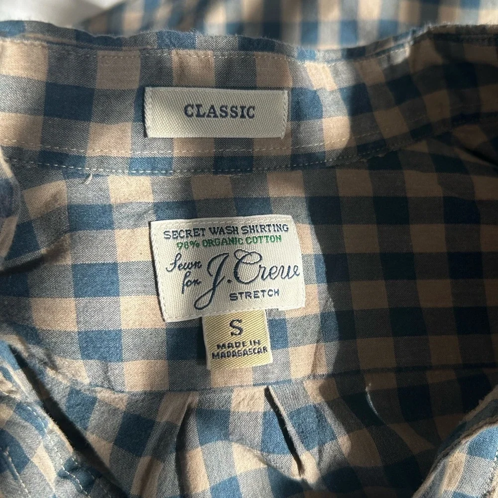 Classic Vintage J. Crew Men’s Button-Down Sz S | Blue and Beige | Secret Wash